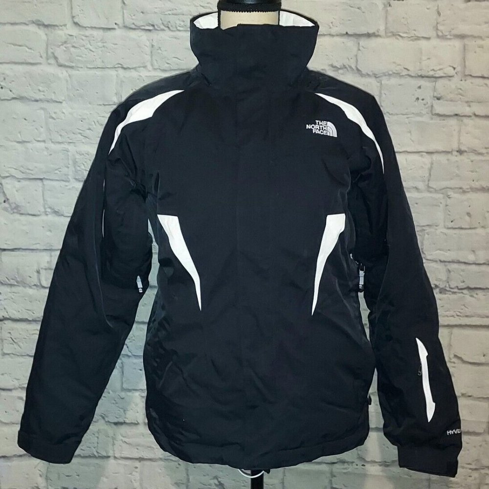 The North Face RECCO Hyvent 600 Goose Down Jacket Blk/White Woman's Size Small
